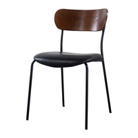 Chaise de salle à manger personnalisée de style industriel rétro, haut de gamme, luxe léger, style nordique, revêtement en cuir, fer classique