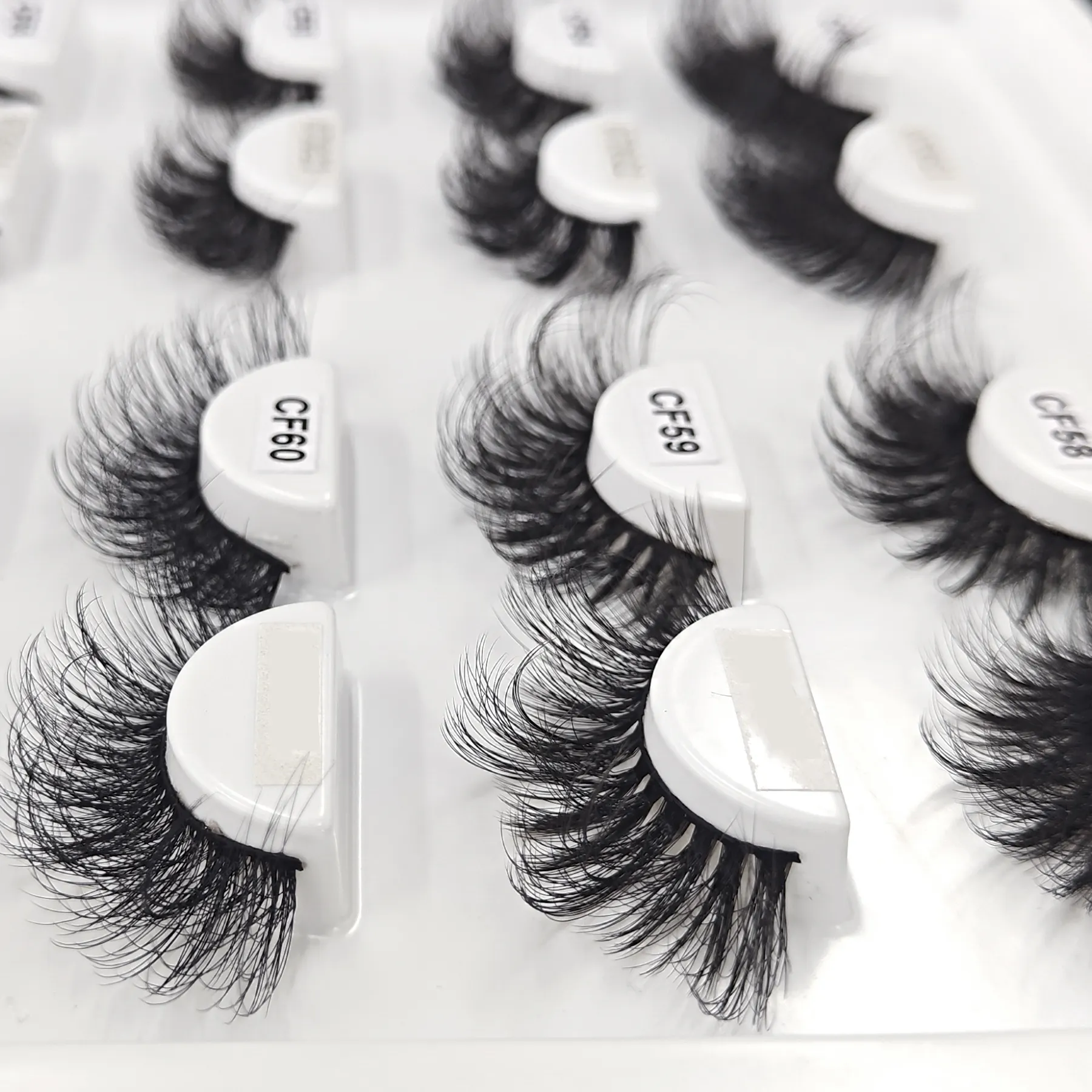 KellyLash custom russian d curl strip lash fake faux mink fluffy d curl russian strip eyelash full strip eyelash