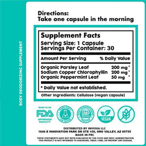 Capsules de chlorophylle OEM Magic - Déodorant interne avancé et supplément de désintoxication sanguine pour les odeurs corporelles et l'éclat de la peau - Product Image 5