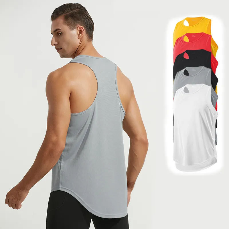 Male Custom Fitness Tank Tops For Men Quick Dry Vest Wholesale Running Clothes Outdoor Sports100 Polyester Tank Top