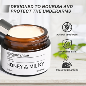 <span class=keywords><strong>Desodorante</strong></span> de <span class=keywords><strong>crema</strong></span> de vetiver de sándalo de miel de leche natural sin aluminio OEM para mujeres y hombres - Product Image 3