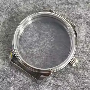 ETA 6497/6498 ST3600 ST3620抛光透明底壳戒指手表配件的42毫米不锈钢表壳
