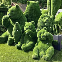 Décoration de parc à thème extérieur, grandes sculptures de plantes vertes artificielles, matériau plastique résistant aux UV, arbres faits à la main, personnalisables