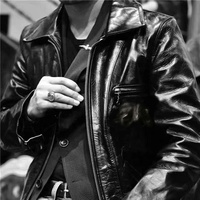Vente en gros OEM vestes en cuir véritable tendance hiver avec fermeture éclair pour hommes Blouson en cuir cheval marron