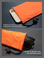 Bolsa de Almacenamiento Suave con Cordón, Microfibra con Cierre de Cuentas para Gafas, Cosméticos, Bolígrafos, Estuches Pequeños y Suaves para Lentes de Sol