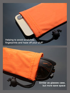 רך אחסון פאוץ שרוך מיקרופייבר עם חרוז נרתיק מנעול משקפי קוסמטיקה עטים קטן רך מקרי משקפי שמש - Product Image 4