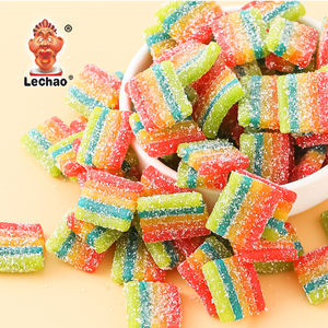 Индивидуальный логотип, Фруктовый Ароматизированный, яркие квадраты, липкие закуски, кислые пояса, мармеладное желе, конфеты, оптом, сладкое - Product Image 2