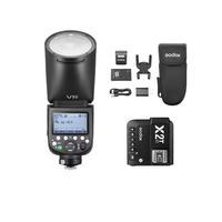 Flash pour appareil photo Godox V1 Pro TTL HSS, temps de recyclage de 1,5 s, tête ronde, lampe de modélisation LED intégrée, compatible avec Sony, Canon et Nikon