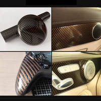 Film Adhésif Carbone Haute Brillance 3D 4D 5D, Texture Noir Or, Noir Argent pour Carrosserie et Intérieur de Véhicule, Décoration Vinyle