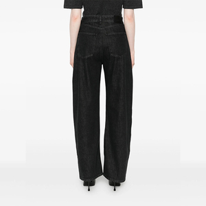 Jeans en denim <span class=keywords><strong>noir</strong></span> <span class=keywords><strong>taille</strong></span> <span class=keywords><strong>haute</strong></span> personnalisés pour femmes, été, sexy, boutonné, fente ouverte, streetwear, usage quotidien - Product Image 2