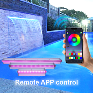 L30 cm extérieur jardin étang <span class=keywords><strong>lame</strong></span> acrylique cascade piscine caractéristique fontaine cascade <span class=keywords><strong>d</strong></span>éversements <span class=keywords><strong>avec</strong></span> <span class=keywords><strong>LED</strong></span> RGB - Product Image 4