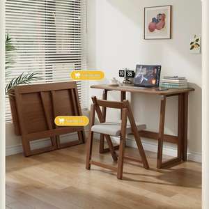 Bureau et chaise pliables portables, aucune installation requise, adaptés aux bureaux d'<span class=keywords><strong>ordinateur</strong></span> à domicile et aux petites tables de salle à manger d'appartement - Product Image 1