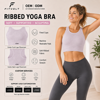 FITVOLT Ropa de Yoga al por Mayor, Top Deportivo de Yoga sin Costuras, Transpirable, de Nailon, con Espalda Descubierta, Soporte Medio