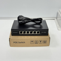 Switch PoE de 4 Puertos con 2 Uplinks, Switch de Red Fast Ethernet IEEE 802.3af/at 65W para Cámaras IP de Seguridad CCTV