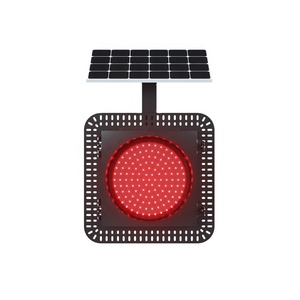 Lunga durata di lavoro 200mm rosso lampeggiante spia di sicurezza stradale solare - Product Image 1