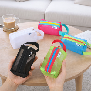 Bolsa de Malla con Cierre, Ecológica, de Gran Capacidad, Impermeable, Portátil, para Maquillaje, Viajes, de Nailon - Product Image 1