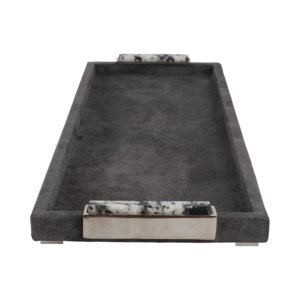 Vassoio Decorativo Rettangolare con Finitura in Camoscio per Letto, Tavolino da Caffè e Conservazione Gioielli - Product Image 3