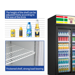 MUXUE Réfrigérateur à 4 portes coulissantes verticales en verre Réfrigérateur à boissons <span class=keywords><strong>Vitrine</strong></span> commerciale/Réfrigérateur présentoir d'<span class=keywords><strong>occasion</strong></span> en vente - Product Image 5