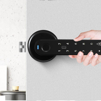 Cerradura de Puerta con Huella Digital Aiendi Tuya, Cerradura Interior de Seguridad con Código Digital sin Llave para Dormitorio, Apartamento o Alquiler