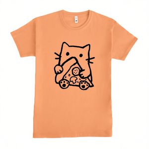 Cute Cat Pizza T-Shirt Unisex Adult Size Small Medium <b>Large</b> <b>Extra</b> <b>Large</b> - Product Image 2
