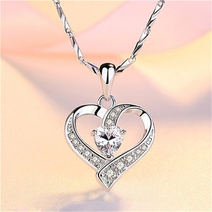 Personalizza Del Cuore di Amore Del Pendente Della Collana Nome Personalizzato Moda Birthstone Promessa Anniversario Regalo per Lei - Product Image 4