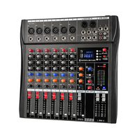 Mixer Suara 6 Saluran untuk Perekaman USB, Daya Phantom 48V, Efek Terintegrasi, Streaming Dua Orang, Karaoke Rumah