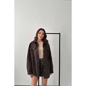 Blusas y Camisas de Gabardina Marrón para Mujer, Producto al por Mayor - Product Image 6