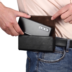 Funda Universal de Piel de Oveja con Clip para Cinturón para Hombre, Compatible con <span class=keywords><strong>Samsung</strong></span> <span class=keywords><strong>Galaxy</strong></span> Z <span class=keywords><strong>Fold</strong></span> 7 6 5 <span class=keywords><strong>4</strong></span> 3, Vivo <span class=keywords><strong>X</strong></span> Fold2, Honor Magic VS - Product Image 3