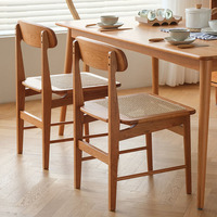 Chaise en osier pour manger Cadre en bois naturel avec coussin en rotin creux Arts and Craft Accent Chair