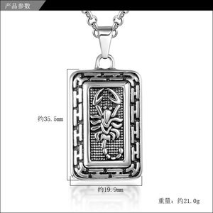Collier de <span class=keywords><strong>scorpion</strong></span> en acier inoxydable pour hommes, style rétro, Punk, Animal, pendentif, dogtag, mode <span class=keywords><strong>Rock</strong></span>, bijoux, cadeau - Product Image 6