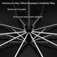 Parapluie inversé moderne à ouverture/fermeture automatique, réfléchissant, à 3 plis, avec protection UV, impression de logo personnalisée pour les voyages