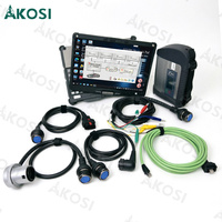 Laptop V110 + Multiplexor OBD2 MB Star SD Connect C4 y Función WIFI DOIP para Diagnóstico de Autos y Camiones 12V y 24V