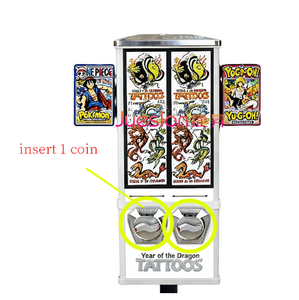 Distributore Automatico di Adesivi Anime a Moneta con Supporto, Macchina Distributrice di Carte Collezionabili e Adesivi Tattoo Cartoon - Product Image 4