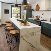 Himo CBMmart — meuble de cuisine en bois, armoire de cuisine moderne, avec comptoir en marbre