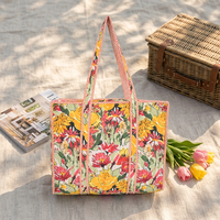 Tas Tote Besar Motif Cetak Blok Katun Jaipuri Grosir, Dapat Dibalik, Dilengkapi Kantong Dalam, Ramah Lingkungan dan Berkelanjutan