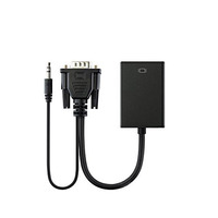 Câble adaptateur HDMI en aluminium VGA vers HDMI 1080P avec sortie audio et prise en charge de l'alimentation