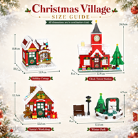 Ensemble de blocs de construction de village de Noël 969 pièces, ville hivernale avec maisons et arbre, jouet de construction DIY pour enfants, cadeaux