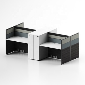 Escritorio de oficina de diseño moderno Particiones Fabricantes de cubículos Estación de <span class=keywords><strong>trabajo</strong></span> de centro de llamadas para 4 personas Fácil montaje - Product Image 1