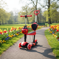Trottinette pliable pour enfants, système à pédales trois-en-un, design rotatif à trois roues, hauteur réglable, mode de fonctionnement à pousser