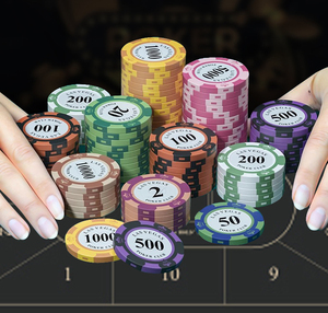 Bán buôn tùy chỉnh 14 gram đất sét Texas Poker chip cờ Bạc trò chơi thiết lập cho hội đồng quản trị thẻ trò chơi - Product Image 3