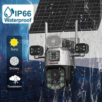 Anxinshi 4G Solar Security Camera System Wireless Outdoor 16MP 4-Lens PTZ CCTV Camera AOV 24/7 Recording 30X Zoom
