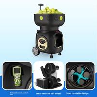 Machine à balles de tennis intelligente avec télécommande via application, capacité de 120 balles, intervalle de 1,8 à 9 secondes, batterie 12V-18AH, entraînement programmable