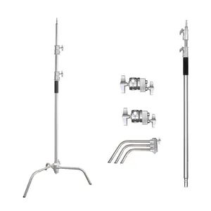 ขาตั้งสเตนเลสสตีล Heavy Duty C Stand 1.5-3.3เมตรขาตั้งกล้องที่สามารถปรับได้สำหรับกล้องสะท้อนแสง