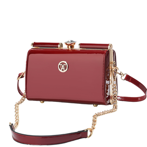 2025년 신세대 여성용 웨스턴 스타일 에나멜 페이턴트 가죽 핸드백 방수 폴리에스터 스틸 클립 디너 백 슬링백 - Product Image 1