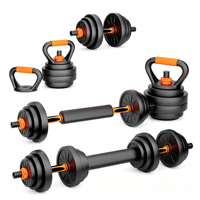 Ensemble d'haltères réglables 10 20 30 40 kg, kettlebell, barre d'haltères, équipement de fitness multifonctionnel pour la maison
