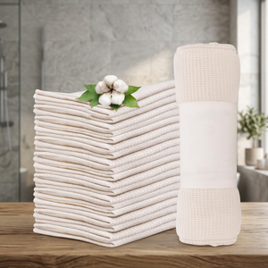 Serviettes de cuisine en coton uni, rectangulaires, tissées, écologiques, lavables en machine - Product Image 1