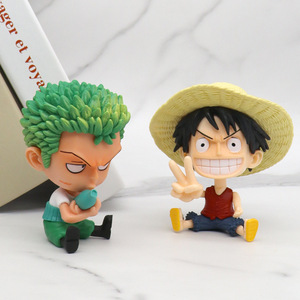 Figurine d'action japonaise One Piece Zoro Luffy de 8 cm, décoration de <span class=keywords><strong>voiture</strong></span> assise, modèle de statue en PVC, jouet pour cadeaux - Product Image 5