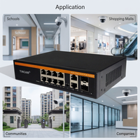 Commutateur PoE intelligent TiNCAM 8 ports, 2 ports Uplink, 2 ports SFP, alimentation interne 120W, non géré, Plug and Play, VLAN PoE pour caméra CCTV
