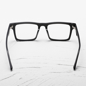 Gafas de Diseño Clásicas con Montura de Acetato Negro para Hombre, Gafas Cuadradas de Moda con Decoraciones Elegantes - Product Image 5