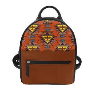 OEM toptan Tribal aztek çanta kadın sırt çantası kızlar moda açık çanta özel Logo/isim bayan deri Mini eğlence sırt çantaları